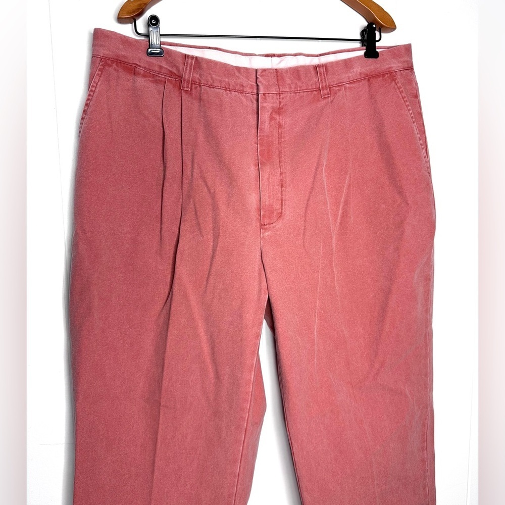 Vintage Great Point Pleated Pink Cotton Canvas Pants Trousers - Picture 2 of 11